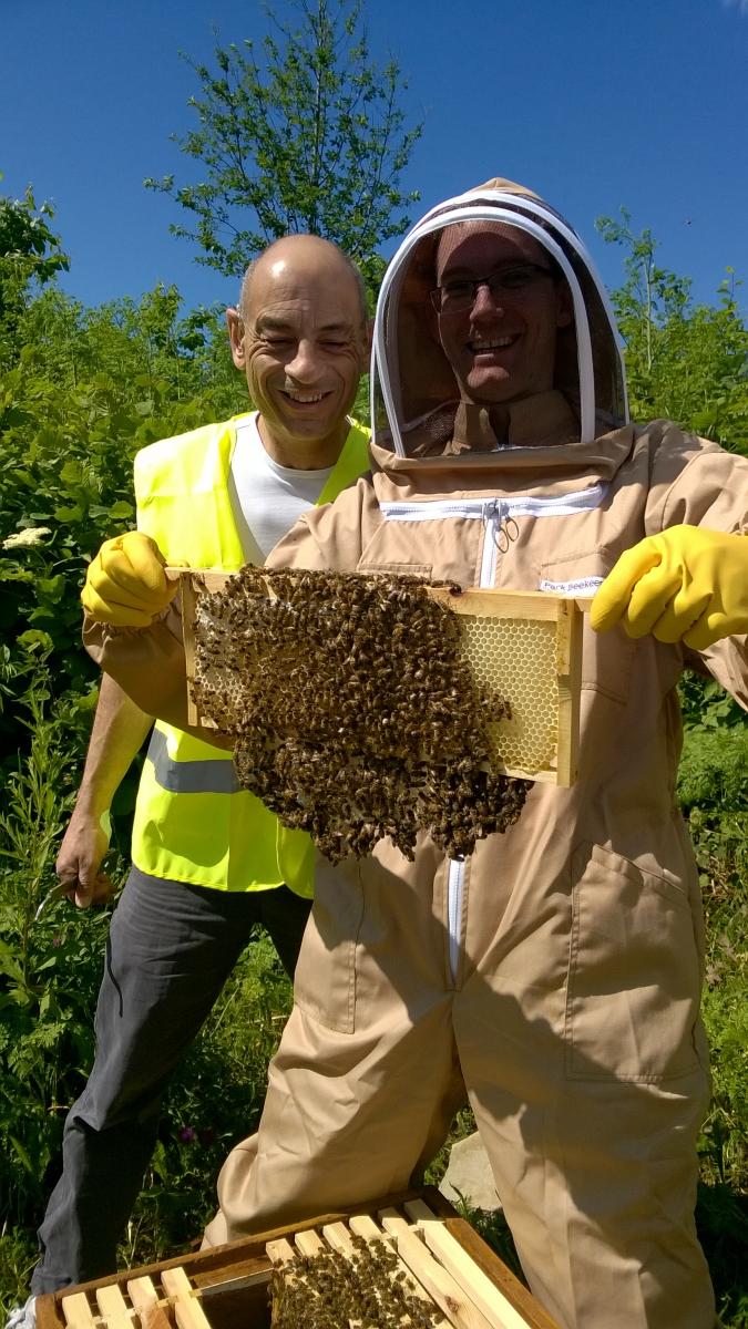 Paul Vagg beekeeper (left) and Ian McGeough
